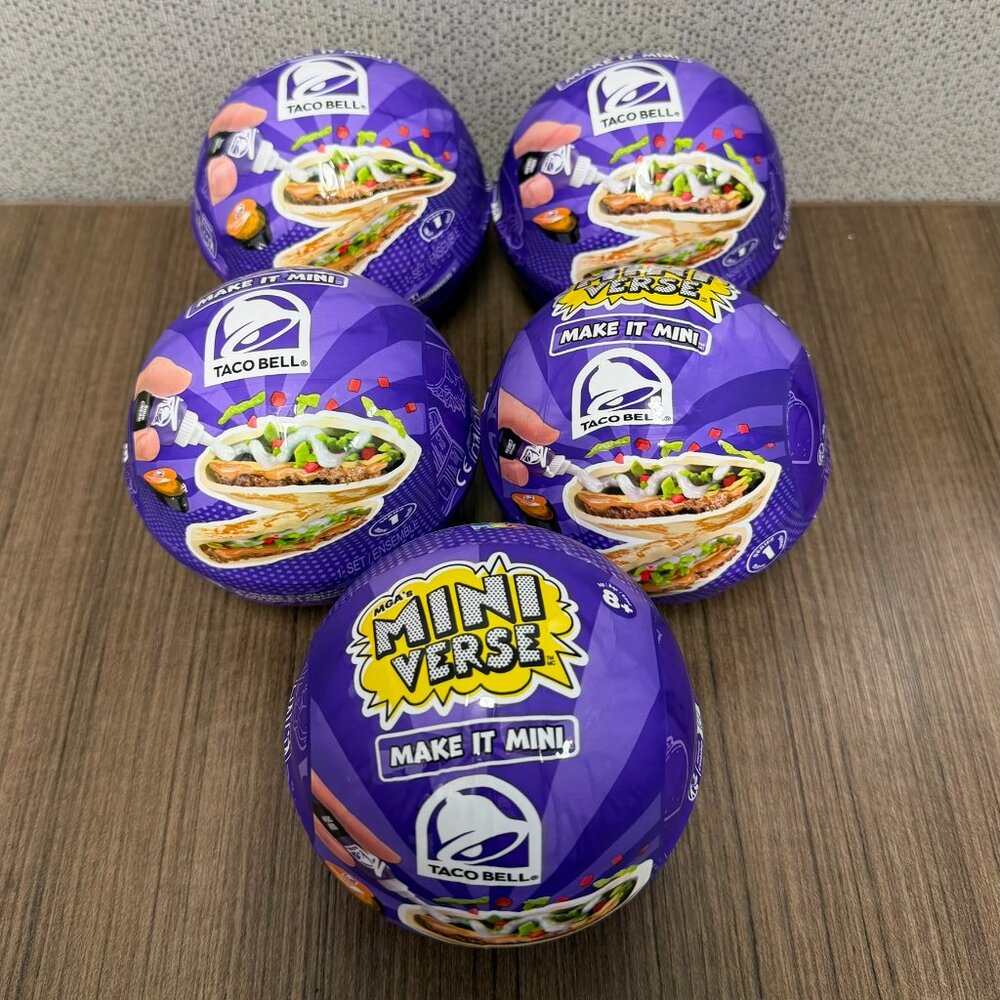 MGA's Miniverse Make It Mini Food Taco Bell Bundle: (5) Random SEALED Capsules A